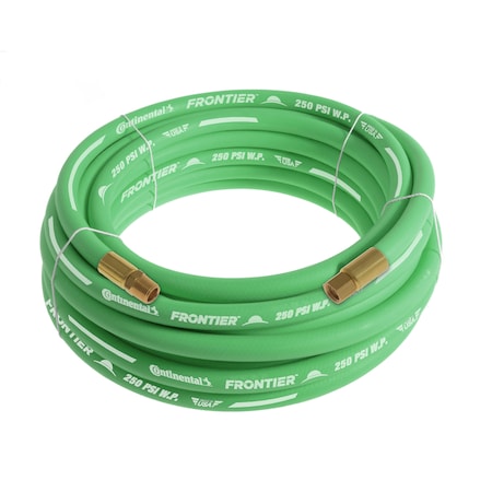 1/2" x 50' Green EPDM Rubber Air Hose, 300 PSI, 1/2" MNPT x FNPSM