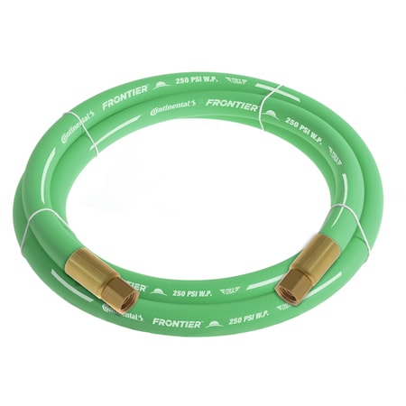 3/4" x 10' Green EPDM Rubber Air Hose, 300 PSI, 3/4" FNPSM x FNPSM