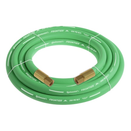 3/4" x 15' Green EPDM Rubber Air Hose, 300 PSI, 3/4" FNPSM x FNPSM