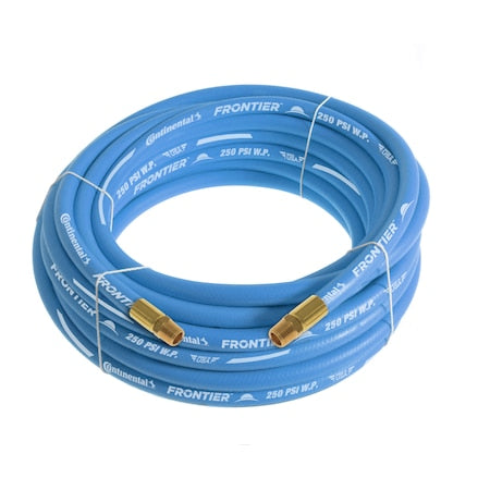 3/8" x 100' Blue EPDM Rubber Air Hose, 300 PSI, 1/4" MNPT x MNPT