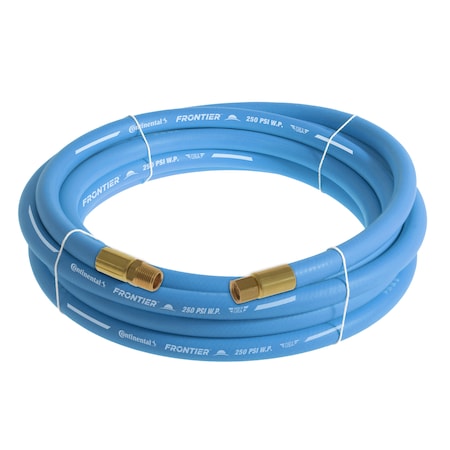 1/2" x 15' Blue EPDM Rubber Air Hose, 300 PSI, 1/2" MNPT x FNPSM