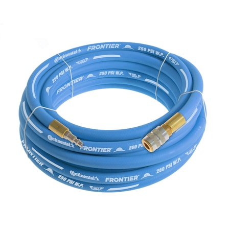 1/2" x 50' Blue EPDM Air Hose, 300 PSI, 1/2" Ind. Interchange M+F QC