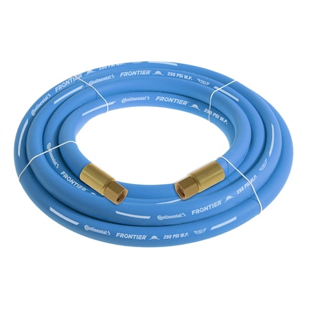 3/4" x 15' Blue EPDM Rubber Air Hose, 300 PSI, 3/4" FNPSM x FNPSM