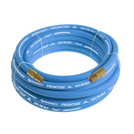 3/4" x 75' Blue EPDM Rubber Air Hose, 300 PSI, 3/4" MNPT x FNPSM