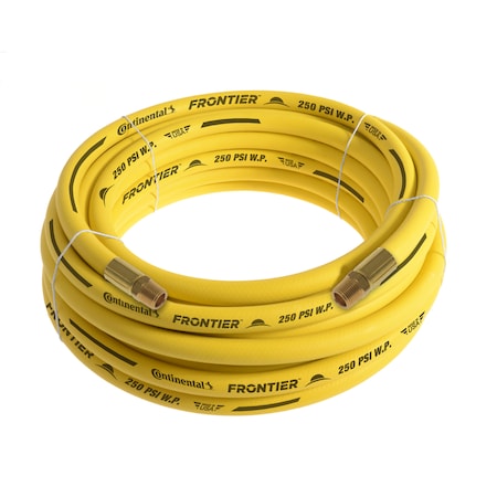 3/4" x 75' Yellow EPDM Rubber Air Hose, 300 PSI, 3/4" MNPT x MNPT
