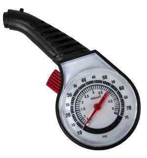 PLASTIC DIAL TIRE GAUGE 10-75 PSI