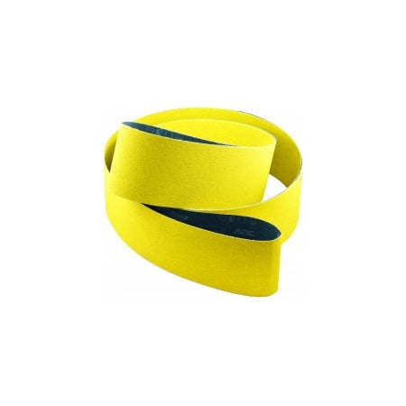 Sanding Belt, 4" W, 132" L, Coated, Ceramic, 120 Grit, Not Applicable, Predator, Yellow