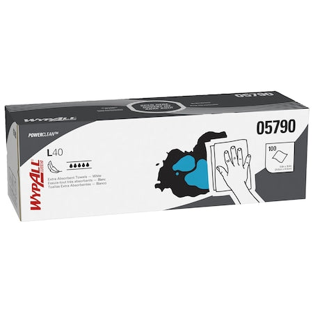 WypAll L40 Disposable Towels 05790 Pop-Up White 9 100