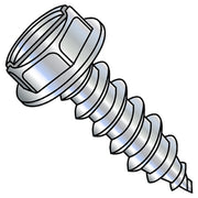 Sheet Metal Screw, 1/4" x 1-1/4 in, Zinc Plated Steel Flange Hex Head Slotted Drive, 1500 PK