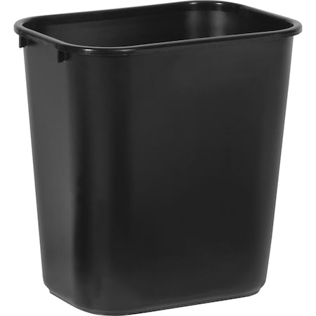 7 gal Rectangular Indoor Plastic Can, Black, Plastic, 14.1 in