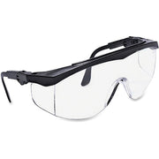 TK1, Safety Glasses, Anti-Scratch, Clear Lens, Black Frame, Half Frame