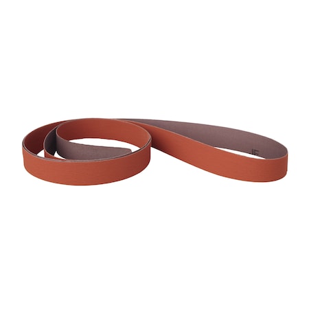 Sanding Belt, 3 in W, 132 in L, Ceramic Aluminum Oxide, P120 Grit, Orange