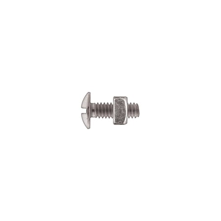 Zinc License Plate Screw/Nut 1/4-20x3/4"Slot Square Nut PK100