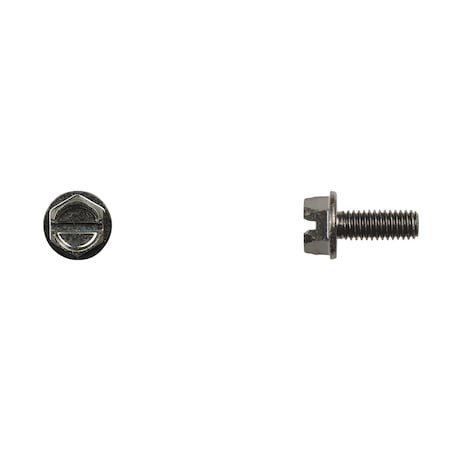 Blk License Plate Screws 6x16mm 10mm Hx Wash Hd Slotted PK50