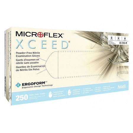 Microflex Disposable Nitrile Gloves, Exam Grade, Texture Finger, Powder-Free, S, Blue, PK250