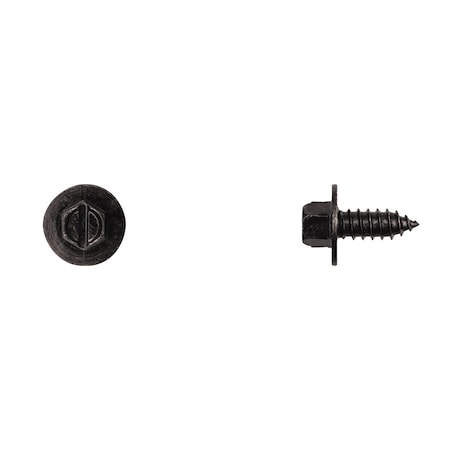 Blk License Plate Screw No 14X5/16" 5/8" Hex Head Slot PK50