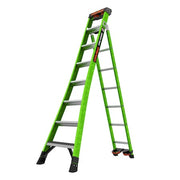 FIBERGLASS COMBINATION LADDER, Extension Ladder, Leaning Ladder, Stepladder Configuration, 17 ft