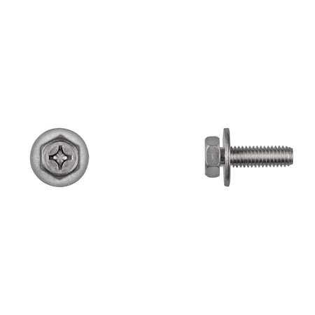 SS License Plate Screws 6-1.00X20mm Phil Hex Head PK100