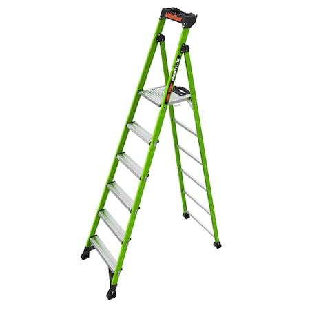 8 ft Fiberglass Platform Stepladder, 300 lb Capacity
