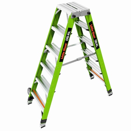 Step Ladder, 5 Steps, 6 ft Overall Height, Green