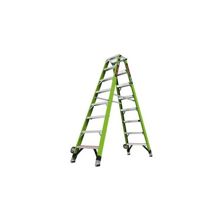 Step Ladder, 7 Steps, 8 ft Overall Height, Green