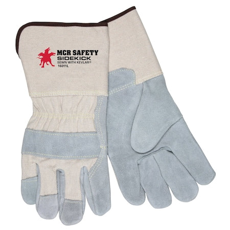Sidekick(R) 16011 Leather Cut-Resistant Gloves, Gauntlet Cuff Gray, 1 PR