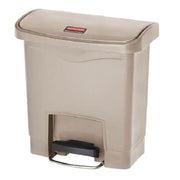 Slim Jim Step-On 4 gal Rectangular Slim-Profile Plastic Can, Beige, Foot Pedal, Plastic