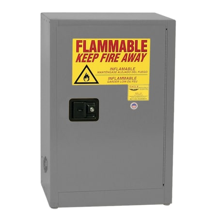Flammable Safety Storage Cabinet, 12 gal, 1 Shelves, Steel, 23 1/4 in W x 35 in H x 18 in D, Gray
