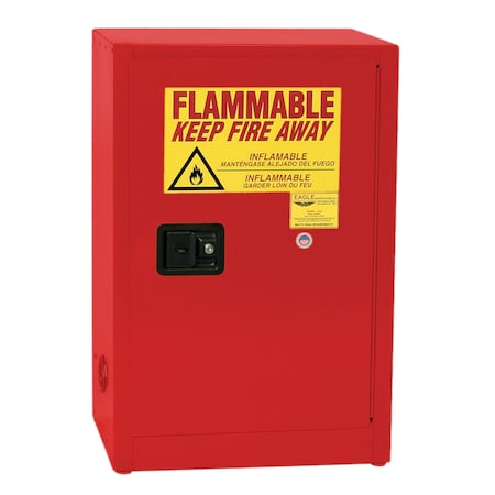 Hazardous Material Storage Cabinet, 12 gal, 1 Shelves, Steel, 23 1/4 in W x 35 in H x 18 in D, Red