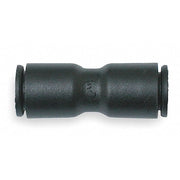 Union For 1/4 in x 1/4in Tube OD, Nylon, Push-to-Connect x Push-to-Connect, Black, 10 PK