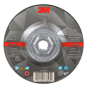 Depressed Center Grinding Wheel, Type 27, 5 in Dia, 0.25 in Thick, 5/8"-11 Arbor Hole Size, Ceramic