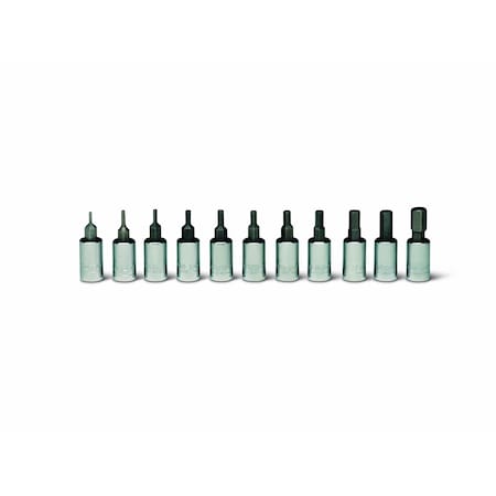 Set 1/4" Dr 11 Pc Set - Hex Bit Skts w/S