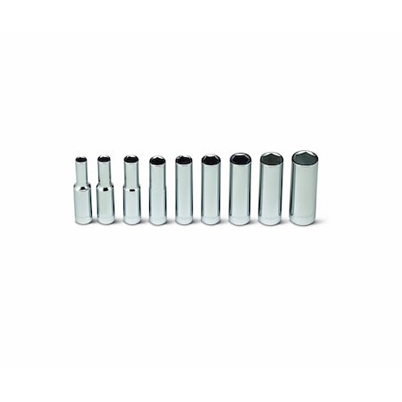 Set 1/4" Drive 9 Piece Set - 6 Point