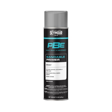 PBE Professional Primer Spray Paint, Sandable Gray, 15 oz.