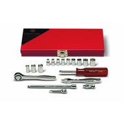 Set 1/4" Dr 18 Pc Set 6 Pt/8 Pt Std Sk