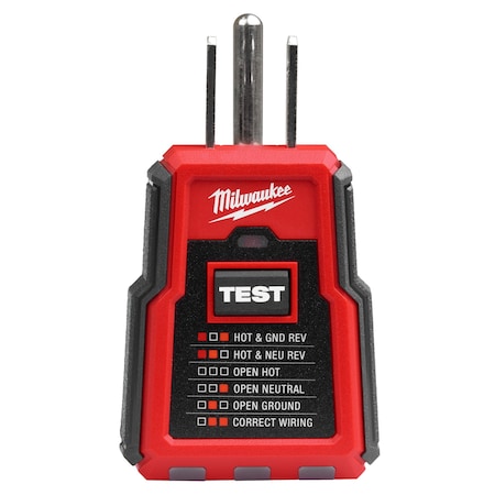 GFCI Receptacle Tester,LED,No Display