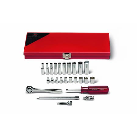 Set 1/4" Dr 25 Pc Set 6 Pt Std/Deep Sk