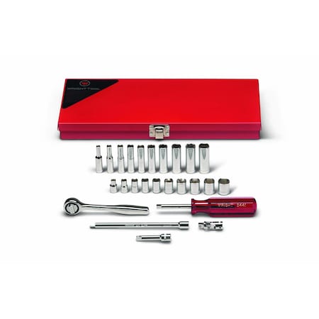 1/4" Drive Metric, 25 pcs