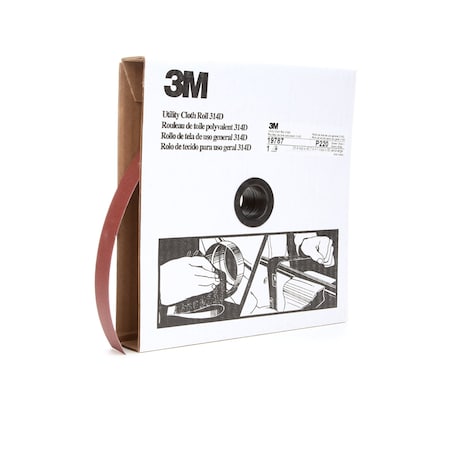 Utility Cloth Roll,1"x50yd, P220 Grit, PK5