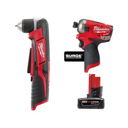 M12 3/8" Right Angle Drill/Driver + M12 FUEL SURGE 1/4" Hex Hydraulic Driver + M12 XC6.0 Battery