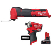 M12 FUEL SURGE 1/4" Hex Hydraulic Driver + M12 FUEL Oscillating Multi-Tool + M12 XC6.0 Battery