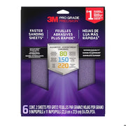 Sandpaper Sheet, Grit,9"W,PK6
