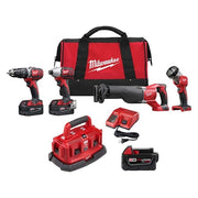 M18 Cordless LI-ION 4-Tool Combo Kit + M18 Six Pack Sequential Charger + M18 XC5.0 Battery