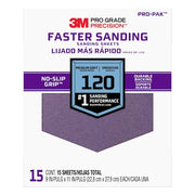 Sandpaper Sheet,120 Grit,9"W, PK15