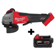 M18 FUEL 4-1/2" / 5" Braking Grinder Paddle Switch, No-Lock + M18 XC5.0 Battery Pack