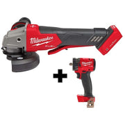 M18 FUEL 3/8" Compact Impact Wrench w/ Friction Ring + 4-1/2" / 5" Braking Grinder w/ ONE-KEY