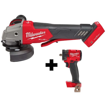 M18 FUEL 3/8" Compact Impact Wrench w/ Friction Ring + 4-1/2" / 5" Braking Grinder w/ ONE-KEY