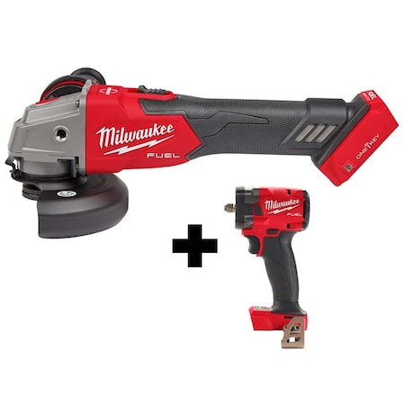 M18 FUEL 3/8" Compact Impact Wrench w/ Friction Ring + M18 FUEL 4-1/2" / 5" Braking Grinder ONE-KEY