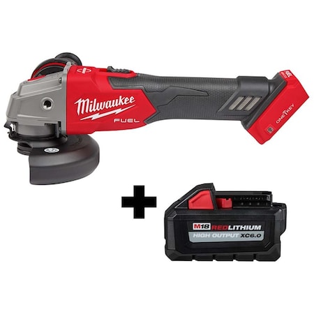 M18 FUEL 4-1/2" / 5" Braking Grinder w/ ONE-KEY Slide Switch, Lock-On + M18 XC6.0 Battery