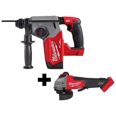 M18 FUEL 1" SDS Plus Rotary Hammer + M18 FUEL 4-1/2" / 5" Braking Grinder Paddle Switch, No-Lock